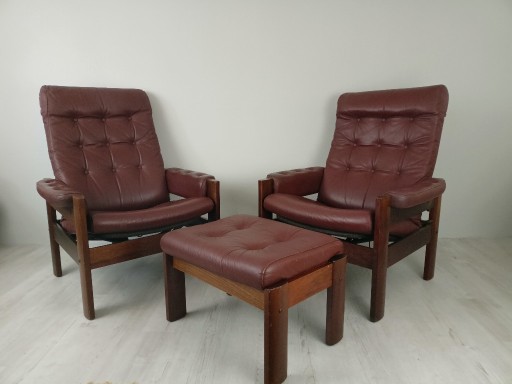 Zdjęcie oferty: Fotele Skórzane EKORNES Norway lata 60' + podnóżek