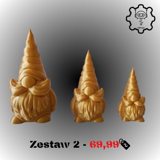 Zdjęcie oferty: Krasnal (Skrzat) Świąteczny - Zestaw 2 - Złoty