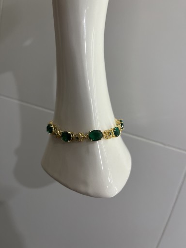 Zdjęcie oferty: Złota bransoletka zielone kryształy