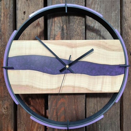 Zdjęcie oferty: Zegar dekoracyjny, drewno, metal, rękodzieło 37cm