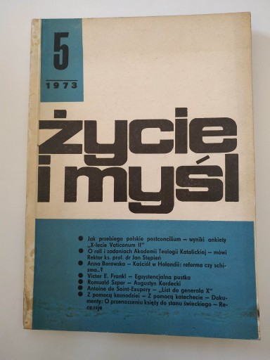 Zdjęcie oferty: ŻYCIE I MYŚL  ŚWIATOPOGLĄD - RELIGIA - KULTURA