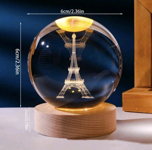 Zdjęcie oferty: Oświetlona Lampka 3D z Wieżą Eiffla