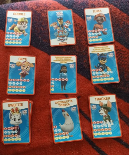Zdjęcie oferty: Karty Top Trumps Paw Patrol Psi Patrol=KOMPLET 33 KARTY PL-CZESKI
