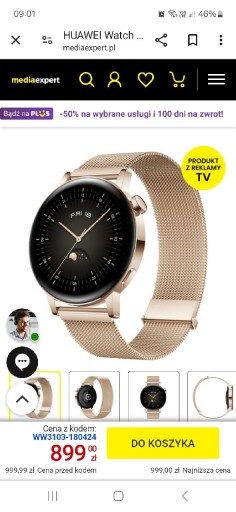 Zdjęcie oferty: Huawei Watch G3 złoty 