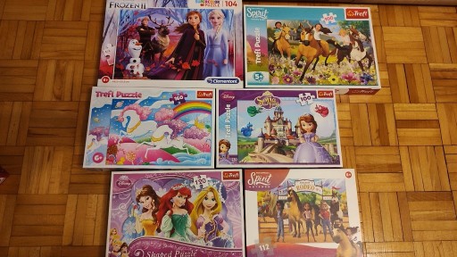 Zdjęcie oferty: Puzzle kraina lodu, spirit duch wolności, księżniczka Zosia i inne