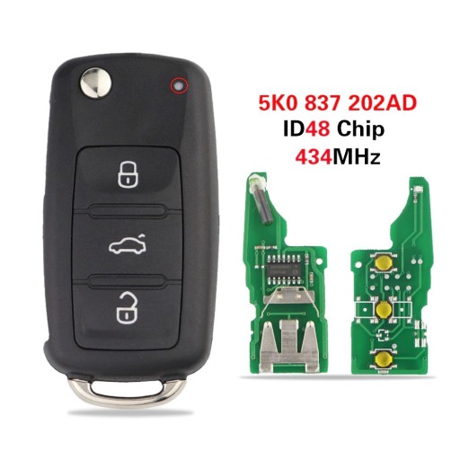 Zdjęcie oferty: KLUCZYK VW Volkswagena  5K0837202AD + KODOWANIE