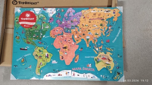 Zdjęcie oferty: TopBright puzzle magnetyczne mapa świata (folia)