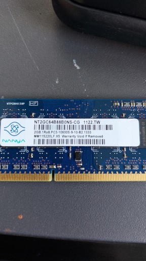 Zdjęcie oferty: DDR3 Nanya 2GB PC3-10600S-9-10-B2.1333 