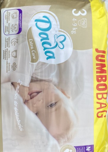 Zdjęcie oferty: Pieluchy dada extra care r3 jumbobag 4-9kg| 192szt