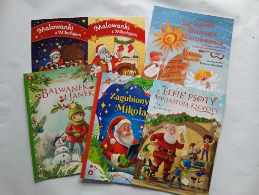 Zdjęcie oferty: Zestaw NOWYCH książeczek: Bałwanek i Janek, Mikołaj, Elfy, Kolędy