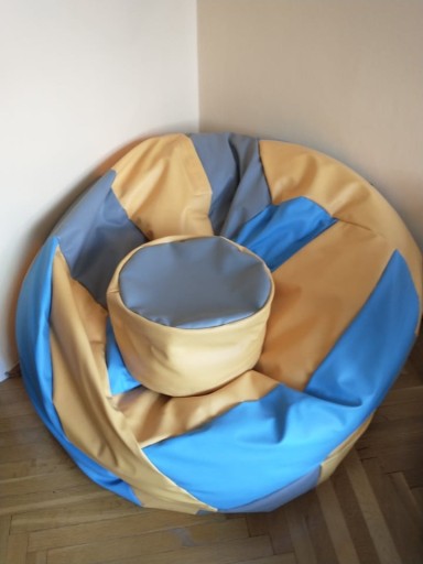 Zdjęcie oferty: PUFA PIŁKA SIATKOWA + PODNÓŻEK 100CM - XXXL