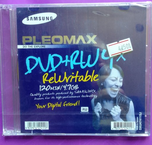 Zdjęcie oferty: Samsung Pleomax DVD+RW 4.7 GB speed 4x 1szt