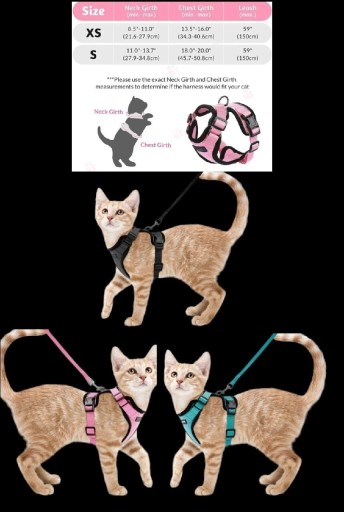 Zdjęcie oferty: Szelki pełne dla kota rozm XSróżne kolory 