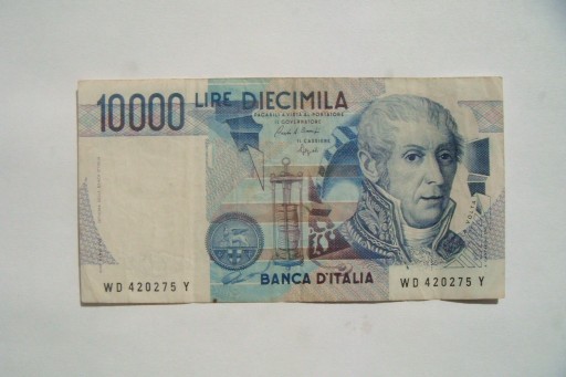 Zdjęcie oferty: BANKNOT WŁOCHY 10000 Lirów 1984 r. seria WD