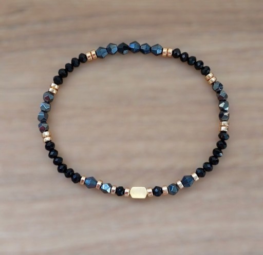 Zdjęcie oferty: Bransoletka koraliki hematyt czarna złota