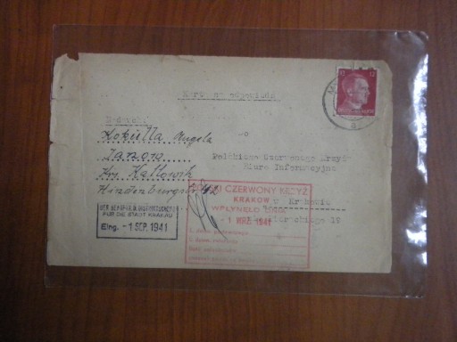 Zdjęcie oferty: Polski Czerwony Krzyż karta odpowiedzi obieg 1941r
