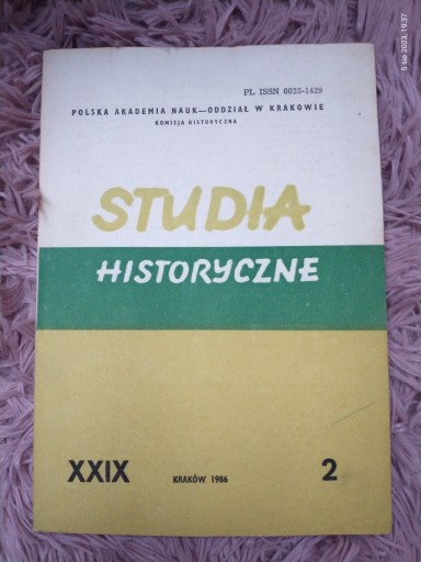 Zdjęcie oferty: Studia historyczne, rok XXIX, 1986, zeszyt 2 (113)