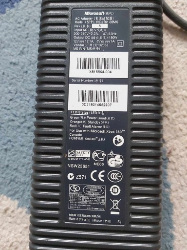 Zdjęcie oferty: Zasilacz xbox 360 fat 12,1A 150W