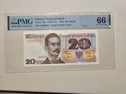 Zdjęcie oferty: 20  złotych 1982r  Seria U 0400 611 PMG 66 EPQ