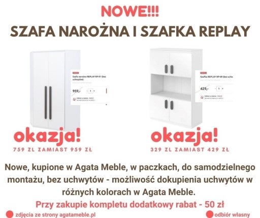 Zdjęcie oferty: Komplet mebli szafa narożna i szafka biała NOWA