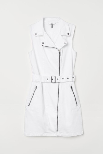 Zdjęcie oferty: Biała jeansowa sukienka H&M z paskiem i suwakiem H