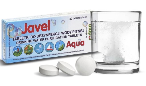 Zdjęcie oferty: Tabletki do Uzdatniania Wody Pitnej JAVEL AQUA Box