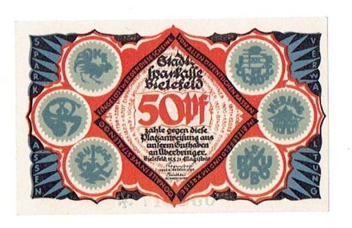 Zdjęcie oferty: Notgeld, 50 FENIGÓW 1921 / BIELEFELD