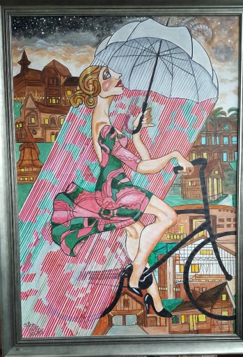 Zdjęcie oferty: Obraz olejny "Paryż w deszczu"