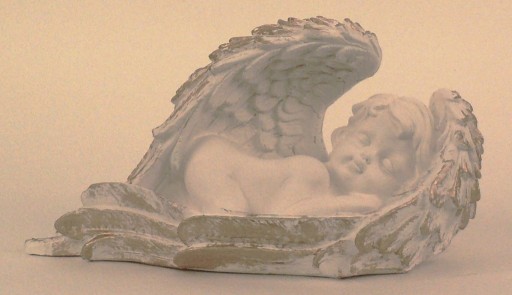 Zdjęcie oferty: Anioł gipsowy śpiący, biały złocony wysoki 15