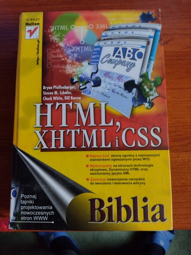 Zdjęcie oferty: HTML, XHTML i CSS. Biblia. Steven M. Schafer