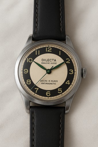 Zdjęcie oferty: Vintage zegarek Dilecta Ebauche Suisse – oryginalny, niesprawny