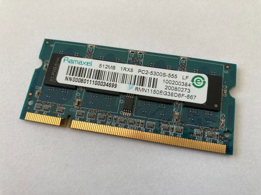 Zdjęcie oferty: Ramaxel SODIMM DDR2 PC2-5300S 667MHz 512MB