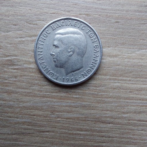 Zdjęcie oferty: Grecja drachma 1966 st II żaglowiec, Konstantyn II