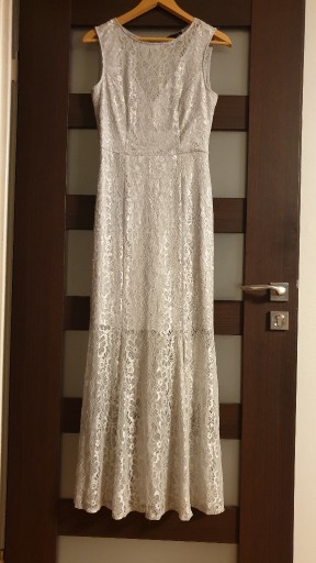 Zdjęcie oferty: Suknia weselna, długa, szaro-srebrna koronka