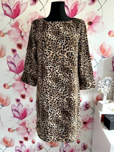 Zdjęcie oferty: h&m sukienka luzny fason panterka cetki hit roz.40