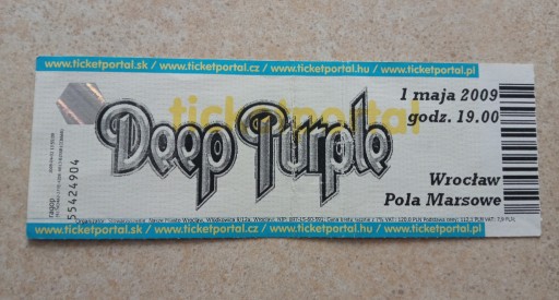 Zdjęcie oferty: Deep Purple bilet kolekcja 1.05.2009 Wrocław 