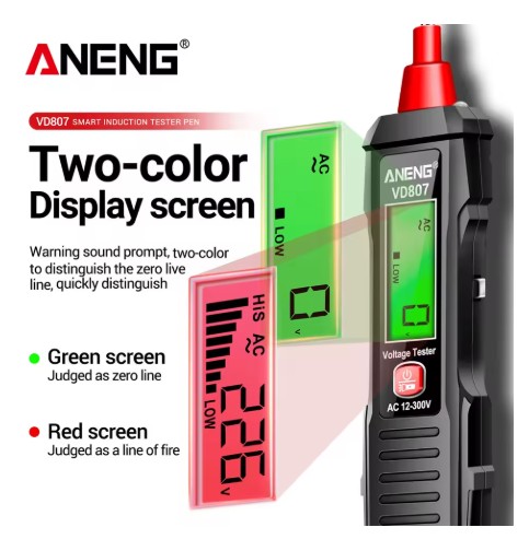 Zdjęcie oferty: ANENG VD807 Inteligentny tester pióro napięcia 12-300V 50/60 Hz 