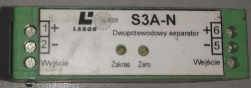 Zdjęcie oferty: Dwuprzewodowy separator sygnałów 4...20mA S3A-N