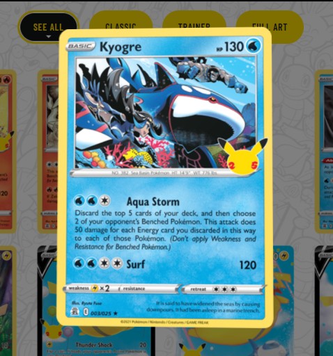 Zdjęcie oferty: Pokemon Kyogre - 003/025 - Holo Rare 