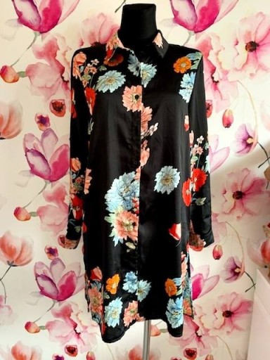 Zdjęcie oferty: sukienka koszulowa luźny fason kwiaty floral 36