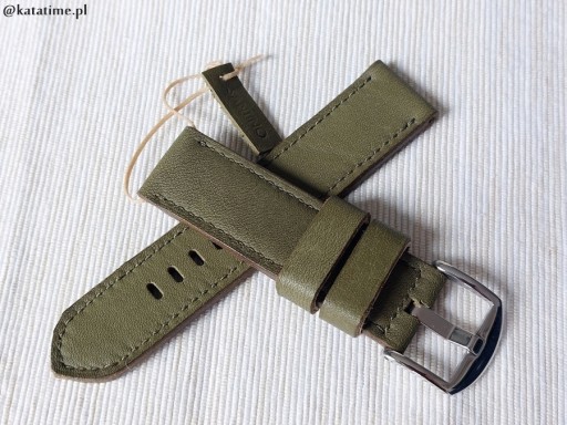 Zdjęcie oferty: PASEK DO ZEGARKA 22 mm KHAKI szyty ręcznie skóra 