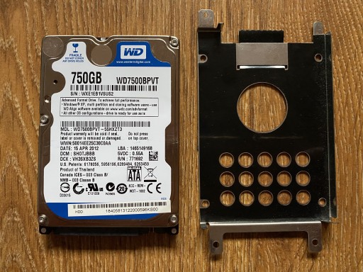 Zdjęcie oferty: Dysk twardy Western Digital 750GB kieszeń Vaio