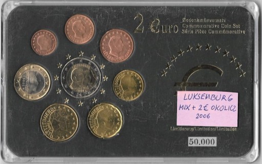 Zdjęcie oferty: ZESTAW MONET EURO LUKSEMBURG MIX OBIEGOWE+OKO 2006