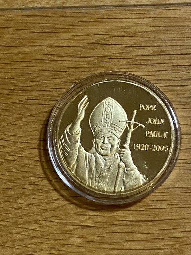 Zdjęcie oferty: Medal Papież Jan Paweł II -platerowany Au