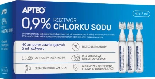 Zdjęcie oferty: SÓL FIZJOLOGICZNA 0,9% NaCl CHLOREK SODU 160szt