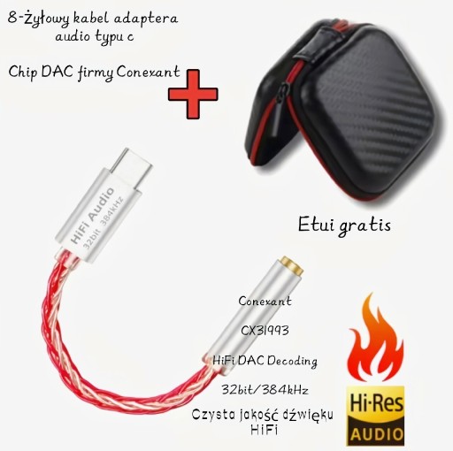 Zdjęcie oferty: Wzmacniacz Słuchawkowy CX31993 USB C/3.5mm + Etui Gratis 