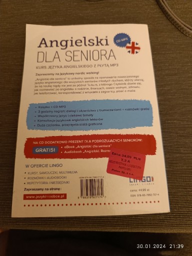 Zdjęcie oferty: Angielski dla Seniora z płytą mp3 