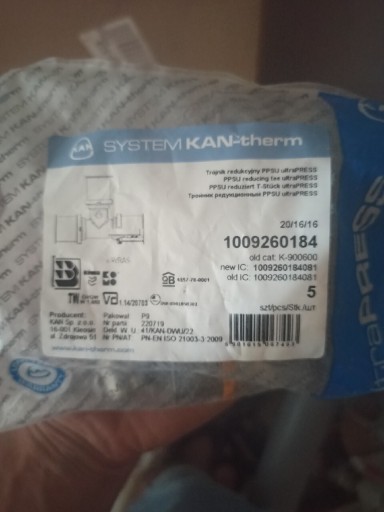 Zdjęcie oferty: Trójnik redukcyjny Kan-Therm 1009260184 20x16x16