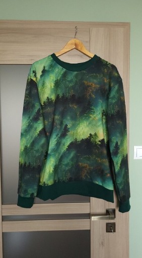 Zdjęcie oferty: męska bluza zielona las nadruk bawełna z bawełny leśny drzewa 