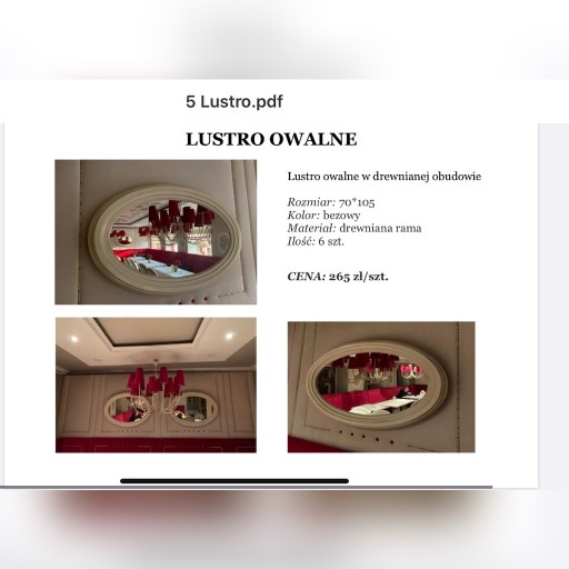 Zdjęcie oferty: Lustro owalne 